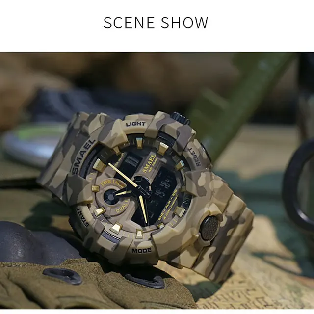 SMAEL Brand Luxury Cowboy Sport zegarek nowy mężczyźni Military Zegarki Analog Army cyfrowy Writwatch 8001 wodoodporny zegar mężczyźni Watch tanie i dobre opinie Quartz Wristwatches Complete Calendar Shock Resistant Rattrapante Stop Watch LED display Auto Date Water Resistant Chronograph Back Light Multiple Time Zone Alarm Perpetual Calendar SMAEL Brand Luxury Cowboy Sport zegarek nowy mężczyźni Military Zegarki Analog Army cyfrowy Writwatch 8001 wodoodporny zegar mężczyźni Watch tanie i dobre opinie Quartz Wristwatches Complete Calendar Shock Resistant Rattrapante Stop Watch LED display Auto Date Water Resistant Chronograph Back Light Multiple Time Zone Alarm Perpetual Calendar