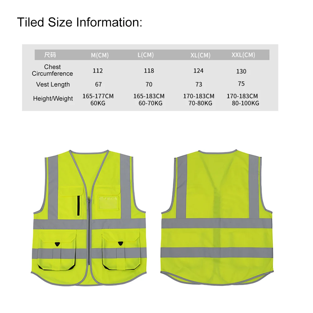 Высокая видимость светоотражающий жилет безопасности светоотражающий жилет Мульти Карманы Спецодежда Безопасность Рабочая одежда День Ночь Предупреждение