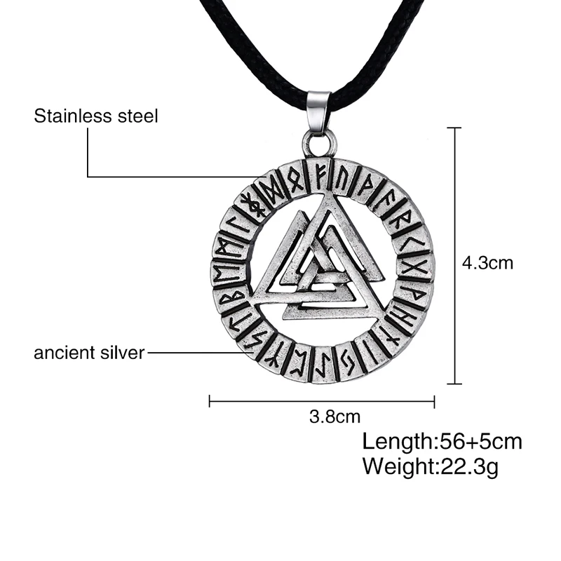 Языческий амулет кулон древнее серебро мужчины ожерелье скандинавский Викинг один символ Викинг воин славянская Норвегия Валькнут ювелирные изделия