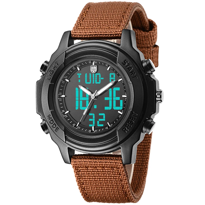 

Sport Military Watches Men Double Display Electronic Watch Nylon Strap Outdoor Wristwatch 2018 Top Brand Aidiswatch Montre Homme