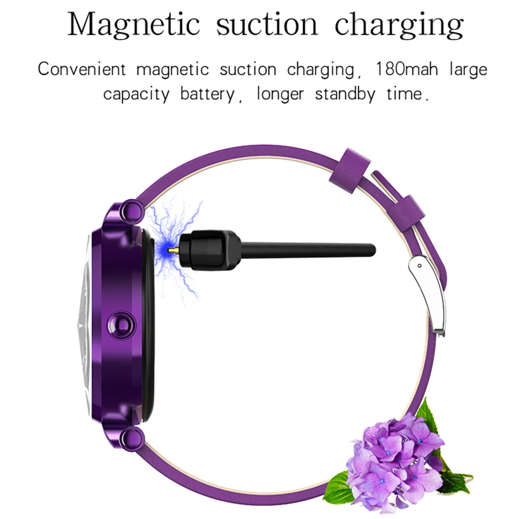 B80 Women Smart Bracelet Leather strap Smart  Watch Fashion IP67 Fitness Tracker Heart Rate Monitor Blood Pressure