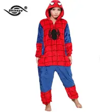 Shineye SpiderMan Unisex Adults Casual Flannel Hooded Pajamas Cosplay Cartoon Animal Onesies Pyjamas For Women Men