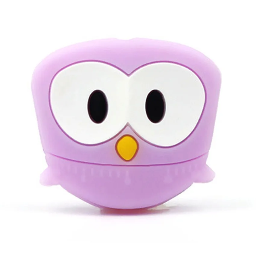 KWD 5-piece силиконовые бусины Сова Мультфильм игрушка в виде животного Diy соска для использования при прорезывании зубов клип цепь Монтессори Детские аксессуары Прорезыватель - Цвет: Purple