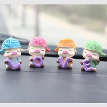 1 комплект, автомобильный орнамент для сиденья, мультяшный милый поросенок, Маленький милый маленький поросенок, декоративные куклы, автомобильный интерьерный дисплей, Очаровательное украшение