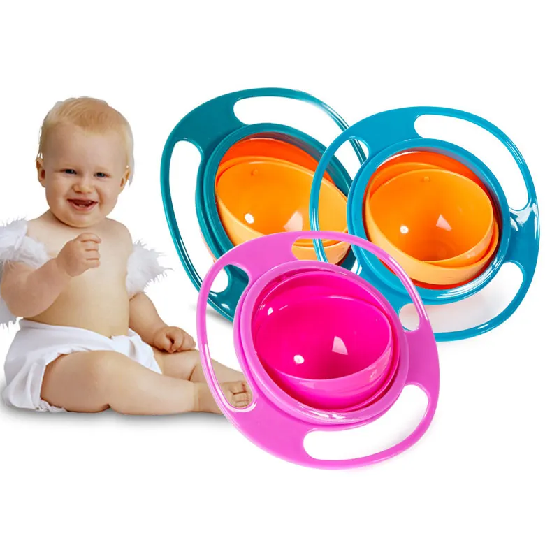 

Baby Gyro Bowl Practical Design Tumbler Children Rotary Balance Gyro Umbrella 360 Rotate Spill-Proof Solid Feeding Dishes MDP