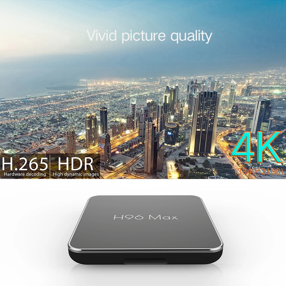 H96 Max2 Smart tv Box Amlogic S905X2 четырехъядерный процессор ARM Cortex A53 2 ГГц DDR4 4 г/64 г Android 9,0 2,4 г/5,8 ггц Wifi семейная приставка