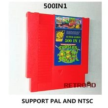 RETROAD Новое поступление 500 в 1 коллекция супер игр 8 бит 72 булавки мульти игровая карта Поддержка PAL и NTSC