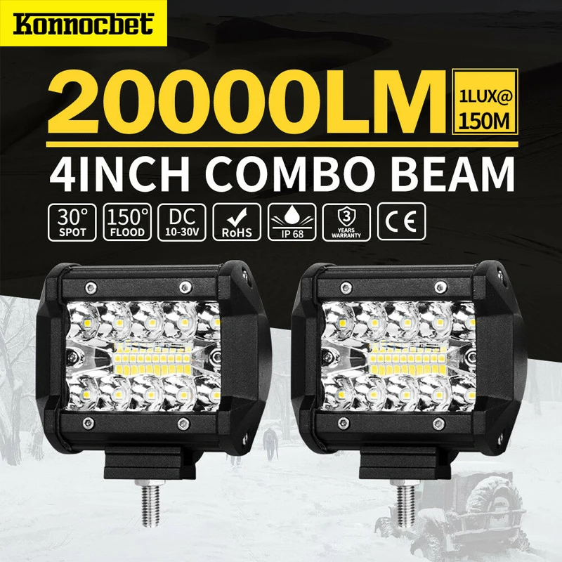 

60W 4 inch Led Work Light Bar Spot Flood Combo Offroad Driving Light 4x4 For Ford For Jeep Suv 4wd Car Lamp Led Light Bar