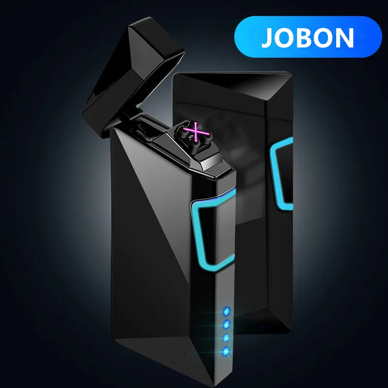  JOBON Metal Flameless Torch Windproof Lighter Double Arc Pulse Dice play screem Ligthers fingerprin