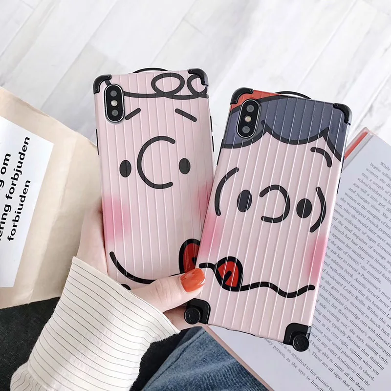 

Hot PEANUTS Linus Charlie Brown soft silicon phone case for iphone 6 6S plus 7 7plus 8 8plus X XS XR MAX Luxury suitcase cover