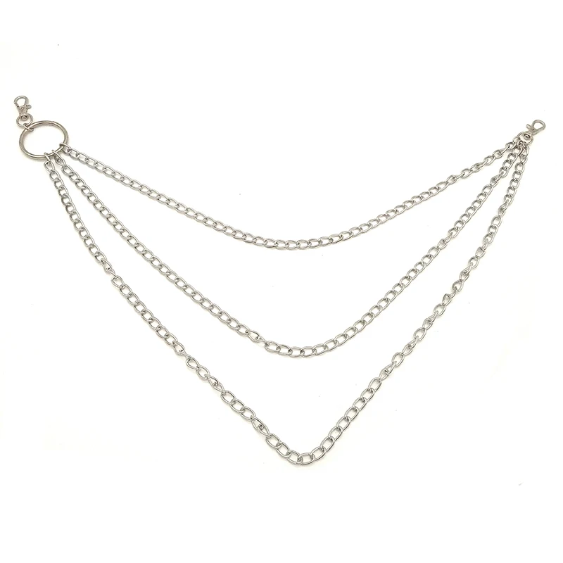 Tres capas Llavero Jean cintura llaveros Punk gancho Llavero pantalones Llavero Biker Portachiavi gran anillo Chaveiro