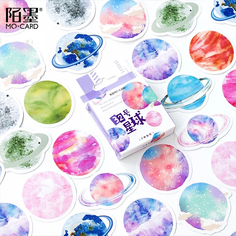 45-pz-scatola-il-n-°-32-planet-adesivi-set-di-adesivi-scrapbooking-fai-da-te-diario-decorativo-della-cancelleria-album-di-etichetta-bastone