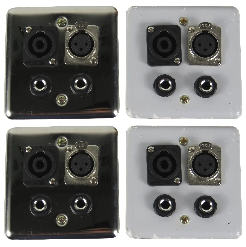 STARAUDIO 4 шт. XLR 3Pin Female+ 2x6,35 мм 1/" стерео+ XLR 3Pin штекер SS настенная панель SWP-2001