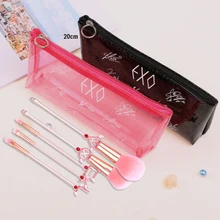 Корейские косметические наборы EXO, розовые прозрачные портативные аксессуары для макияжа на молнии, косметический Органайзер, наборы туалетных принадлежностей для девочек, для путешествий, для фанатов