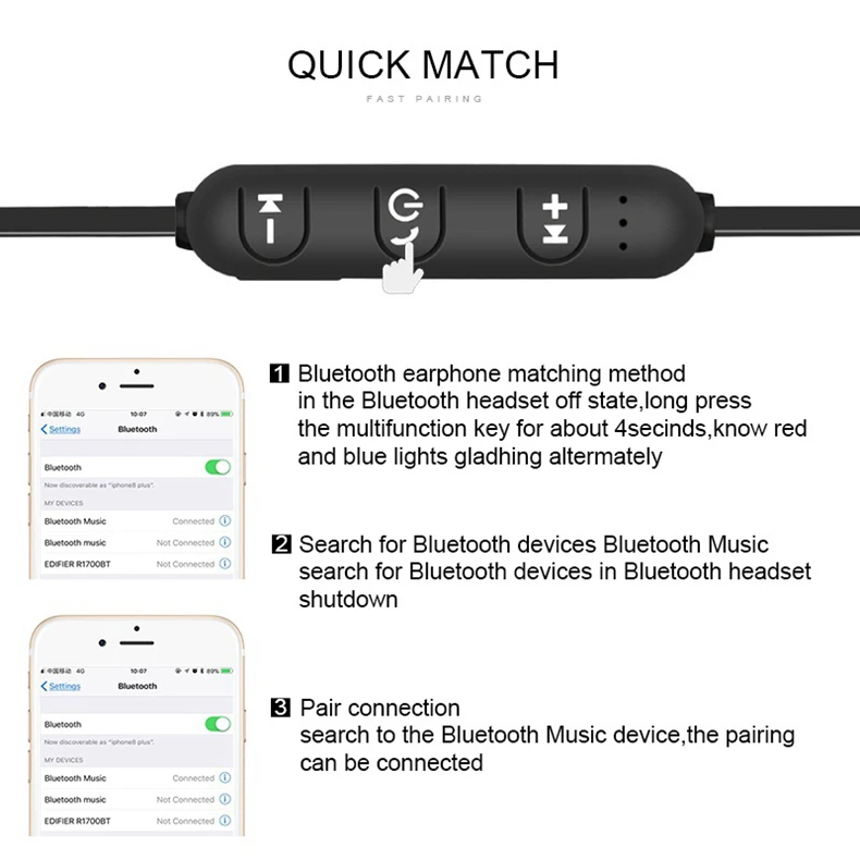 Магнитные беспроводные Bluetooth наушники спортивные беспроводные наушники громкой связи Bluetooth Беспроводные наушники с микрофоном гарнитура для iPhone