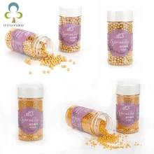 85g Малый 2 мм золотым бисером съедобные жемчугом милые комочки помадный кекс своими руками шоколад для выпечки для украшения с помощью сахара форма для конфет глины GYH