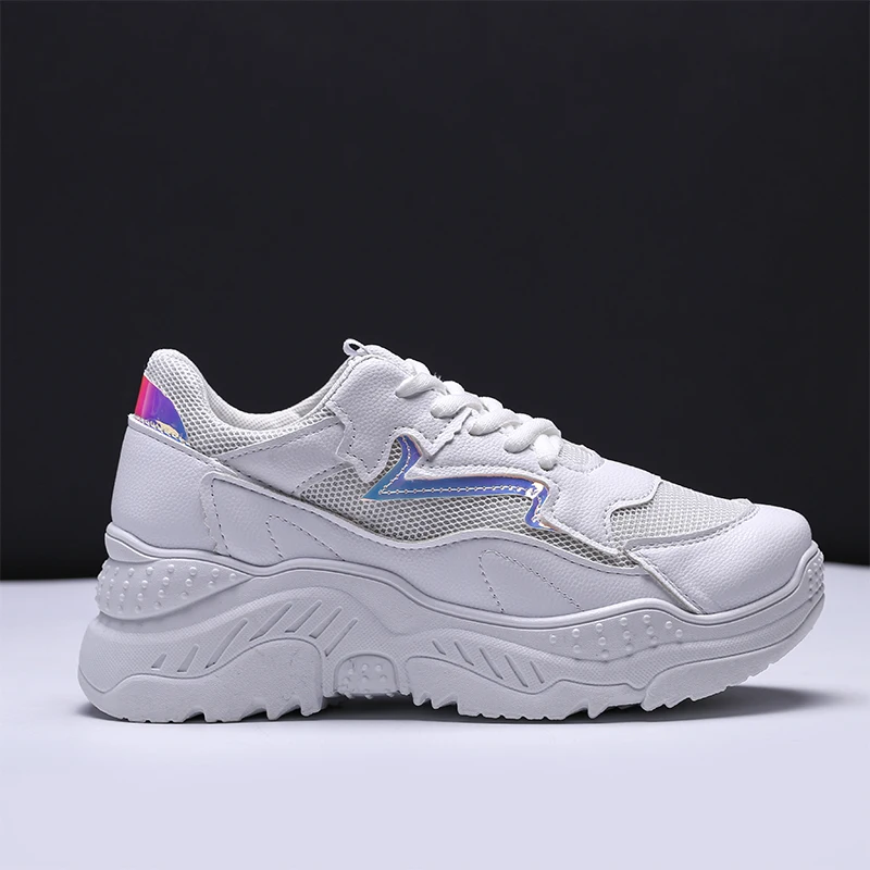 

Women Fashion Shoes 2019 New Platform Shoe Ladies Footwear Breathable Mesh Sneakers Women Fashion Retro White Sneakers for Women