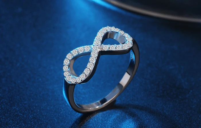 YINHED Бесконечная любовь свадебные кольца для женщин Оригинал 925 Серебряный кубический цирконий обручальное кольцо Модные ювелирные