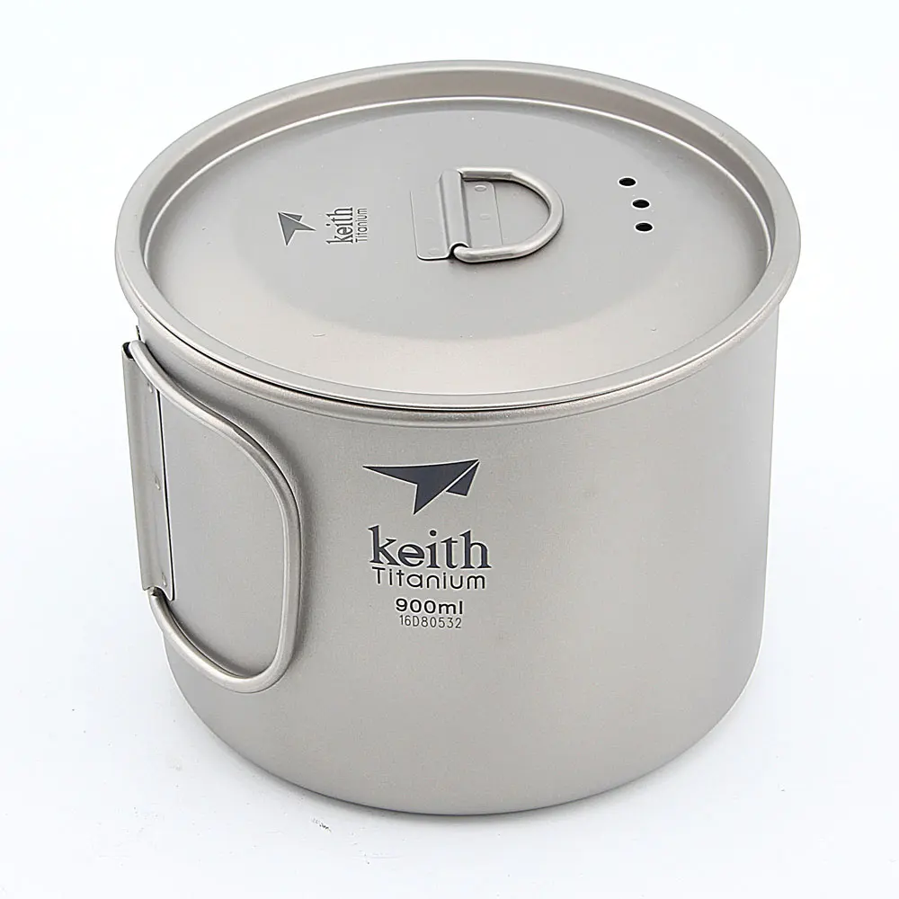 Keith Ti3209 de titanio de vaso ultraligero de una sola pared de agua de vacío taza Camping herramientas 900 ml
