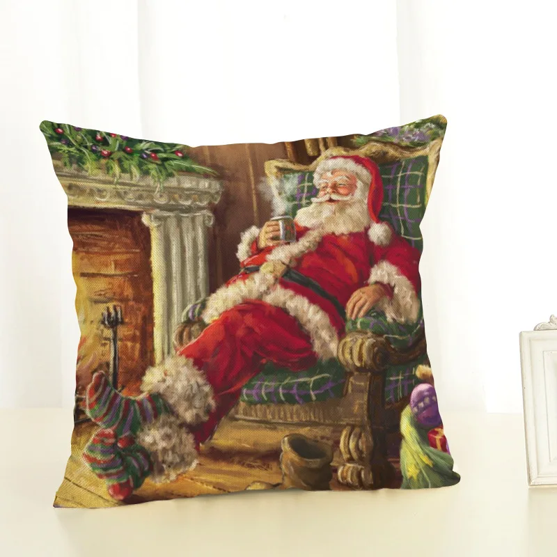 New Year Christmas Decorations For Home Christmas Ornaments Navidad Frozen Party Decorative Wholesale Cushion Cover