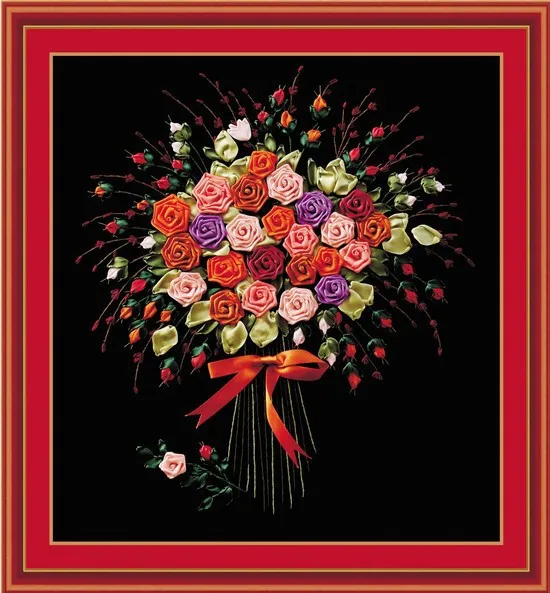 Needlework,DIY Ribbon Cross stitch Set for Embroidery kit,beloved one