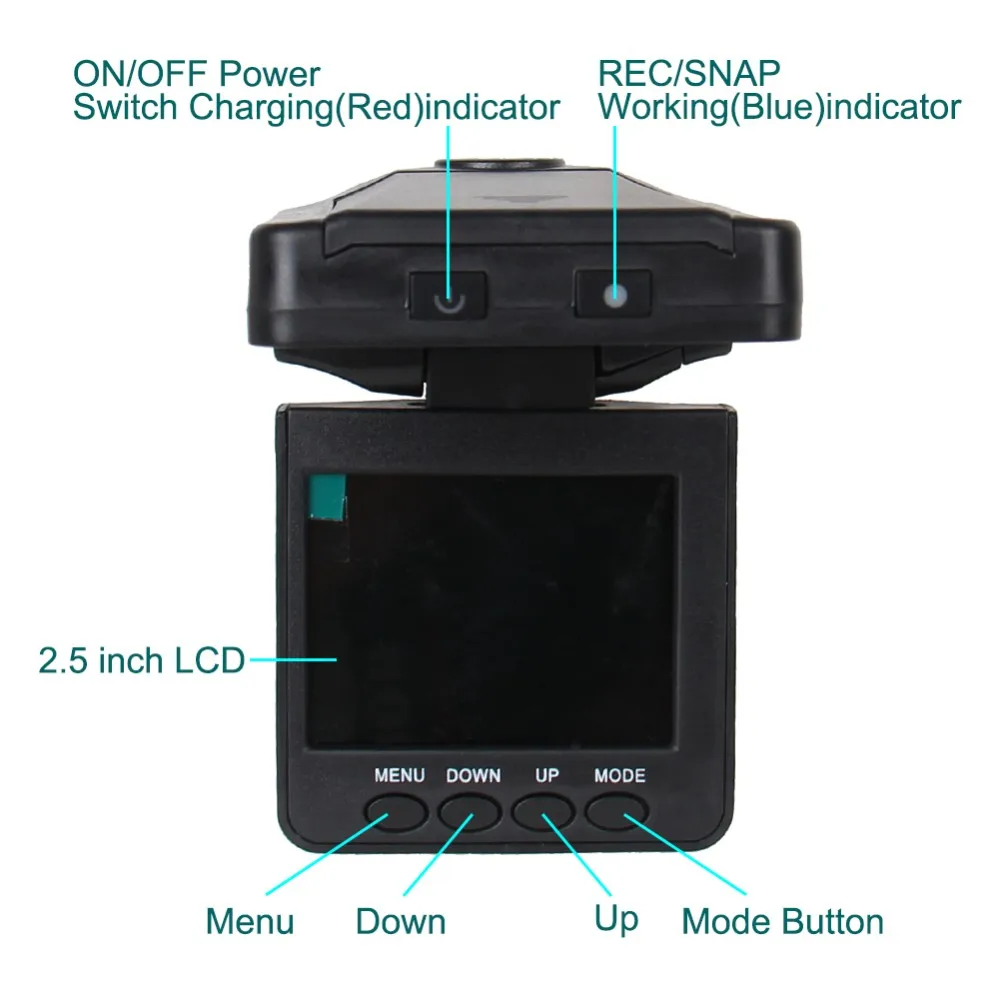 DVR 2," дюймовый 270 градусов lcd Автомобильный hd-видеорегистратор камера 6 светодиодный ИК-Светофор цифровой видеорегистратор тахограф складное зеркало заднего вида с монитором и видеорегистратором