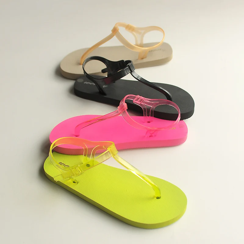 neon sandals flat