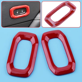 

DWCX 2pcs Inner Styling Red Car Door Lock Switch Button Decor Cover Trim Fit For Jeep Wrangler JL 2018