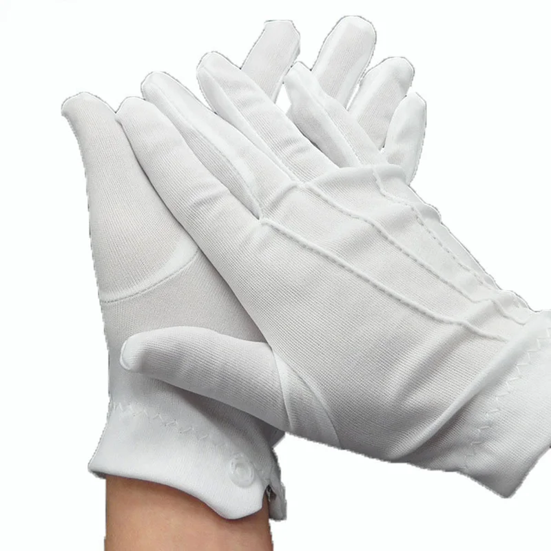 1 пара рабочих перчаток механика белые хлопковые перчатки с пряжкой церемониальные рабочие перчатки официанты проверка качества водителя безопасность дышащая