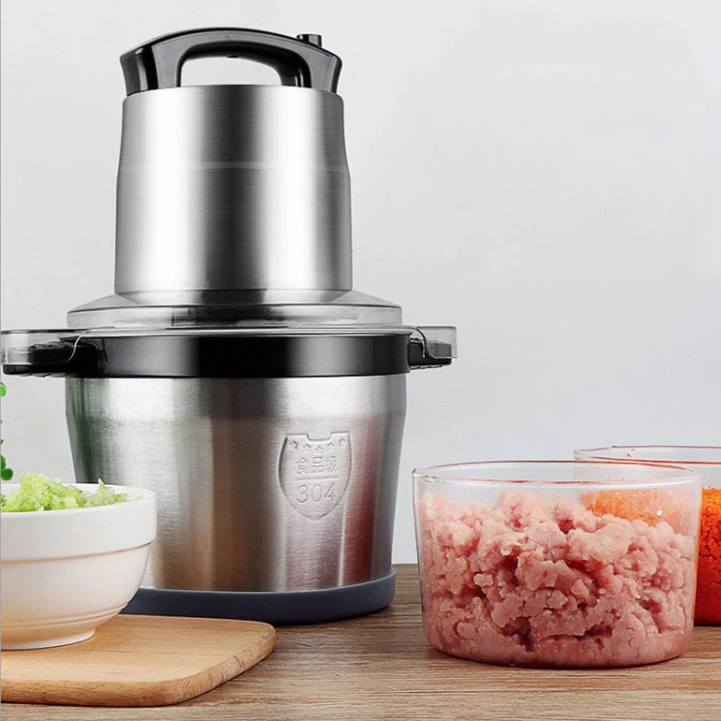 

6L Stainless Steel Meat Grinder Chopper Automatic Electric Mincing Machine High-quality Household or Commercial Food Processor