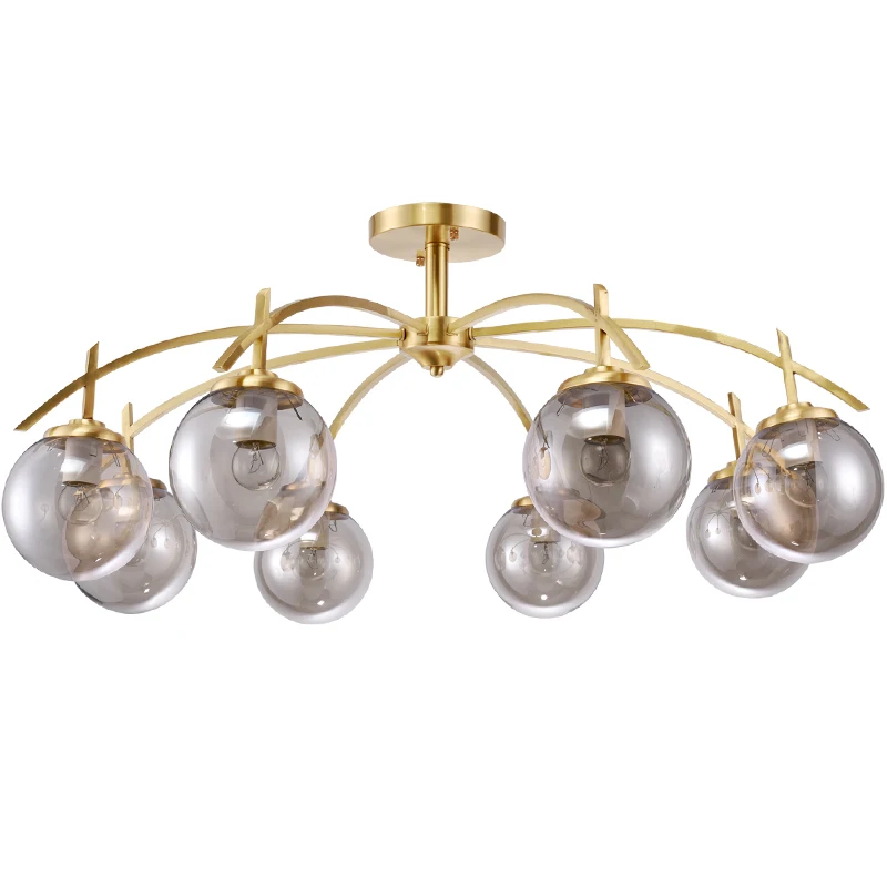 

8 arm 10 light Copper LED pendant light Toolery traditional hanging light crystal luxurious elegant Europe suspension light