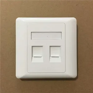 2 Port Double RJ45 Wall Face Plate/Faceplate Network LAN Cat5e/6