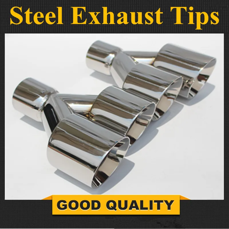 Free Shipping: 1pair 63mm/89mm Dual 304 stainless steel universal Auto exhaust tip Double end pipe for bmw benz vw golf Free Shipping: 1pair 63mm/89mm Dual 304 stainless steel universal Auto exhaust tip Double end pipe for bmw benz vw golf