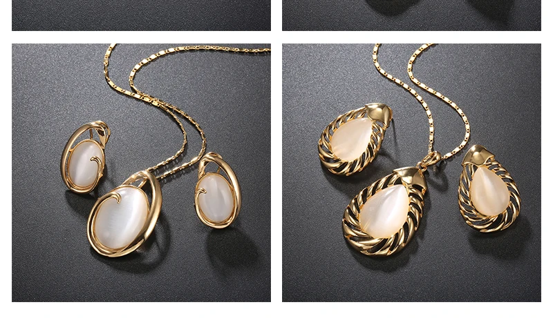 AYAYOO Dubai Jewelry Sets Bridesmaid Opal Jewelry Set For Women Wedding Jewellery Earrings Eritrean and Ethiopian Jewelry (5)