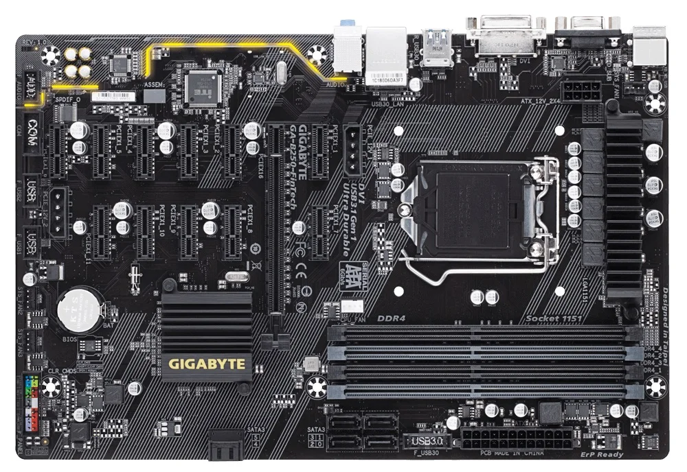 

Gigabyte GA-B250-FinTech Desktop Motherboard B250-FinTech B250 Socket LGA 1151 Core i7 DDR4 64G ATX Original Used Mainboard