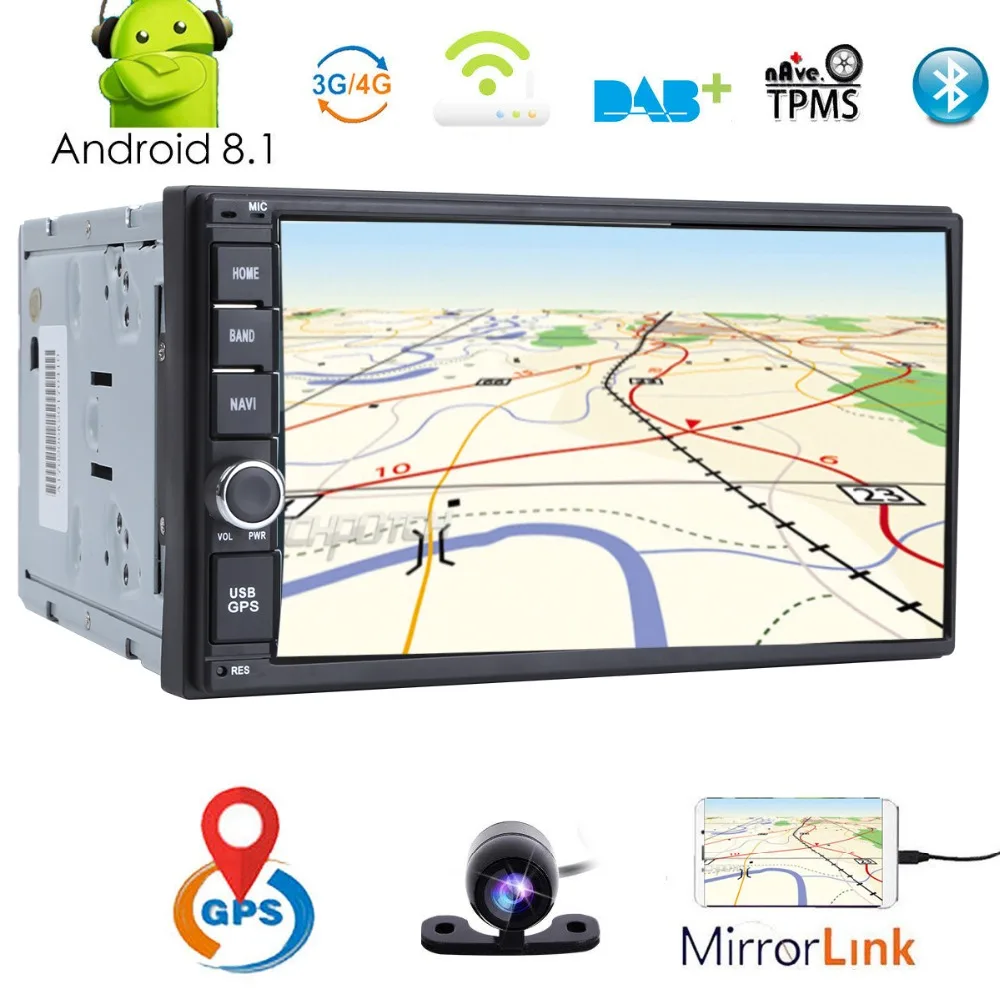 Billige 4 QuadCore 2 gb + 16 gb 7 Android8. 1 Universal Auto Keine DVD Radio Audio Stereo GPS Navigation 2Din Band Recorder Kopf Einheit SWC 4g WIFI