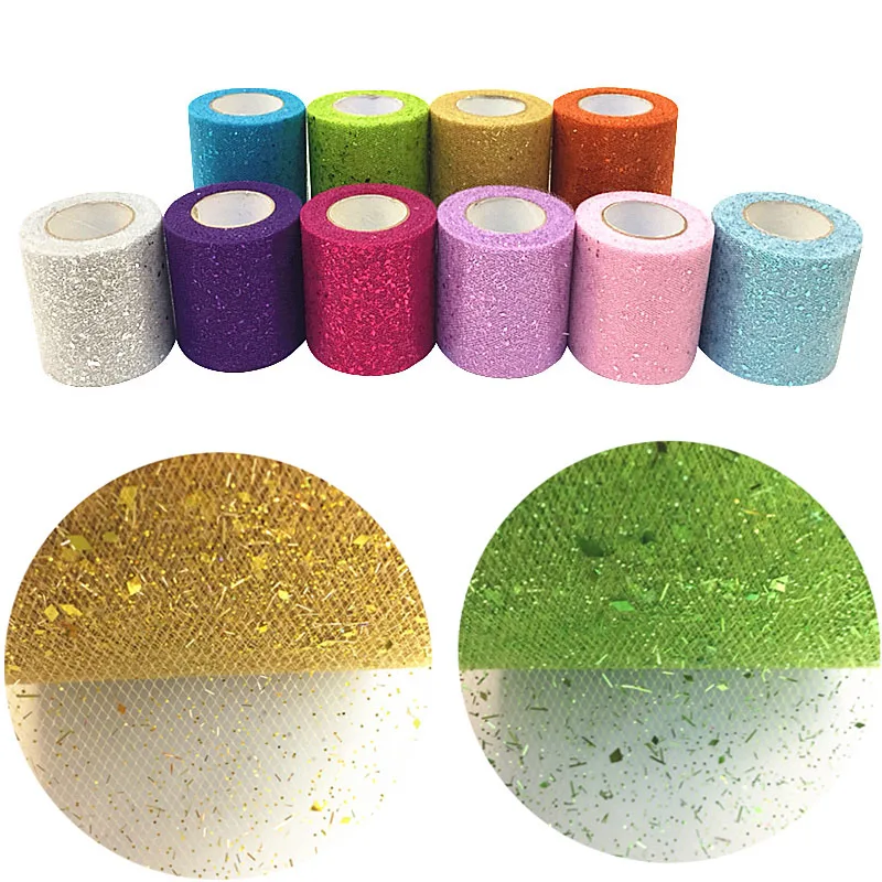 

25Yards/Lot 7.5cm Confetti Glitter Tulle Roll Sequin DIY Party Crafts Tutu Skirt Home Wedding Birthday Party Supplies Decoration