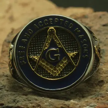 

Size 7 To size 14 Men Boy 316L Stainless Steel Cool Newest Freemason Ring Factory Price