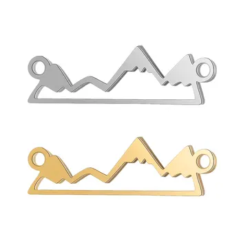 

5pcs/Lot Stainless Steel High Polish Mountain Peak Charms Two Holes Connectors for DIY Jewelry Making Bracelets Accessories