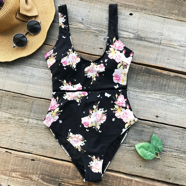 Cupshe Romantic Themes Print One piece Swimsuit Open Back Summer Sexy ...