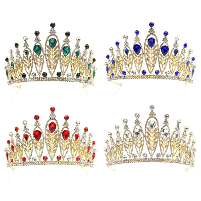 

JAVRICK Baroque Design Bride Crown Wedding Tiara Bridal Jewelry Women Headdress Luxury Headband Exquisite Diadem Tiaras