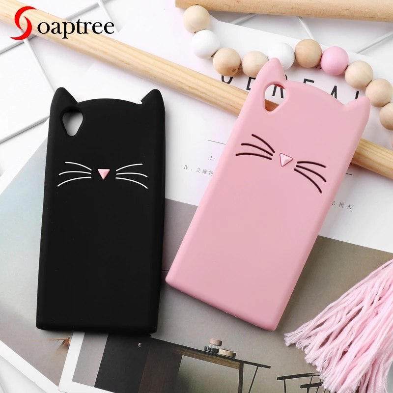 

Soaptree 3D Silicone Case For Sony Xperia XA1 Ultra L1 L2 XA2 Cases Cute Cat Ear Cover For OnePlus 5 6 5T 3 Protective Cover