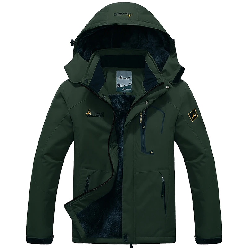 YIHUAHOO, зимняя мужская куртка, 5XL, 6XL, толстая, теплая, парка, пальто, водонепроницаемая, для горной погоды, с карманами, с капюшоном, флисовая ветровка, куртка для мужчин