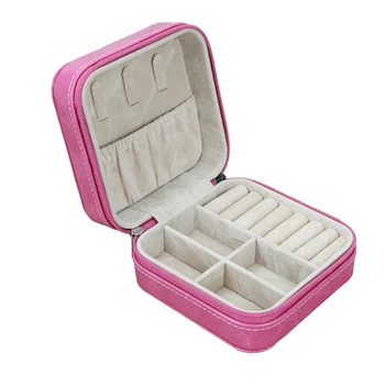 

Premium PU Leather Travel Jewelry Box Organizer Display Storage Case for Rings Earrings Necklace Watches