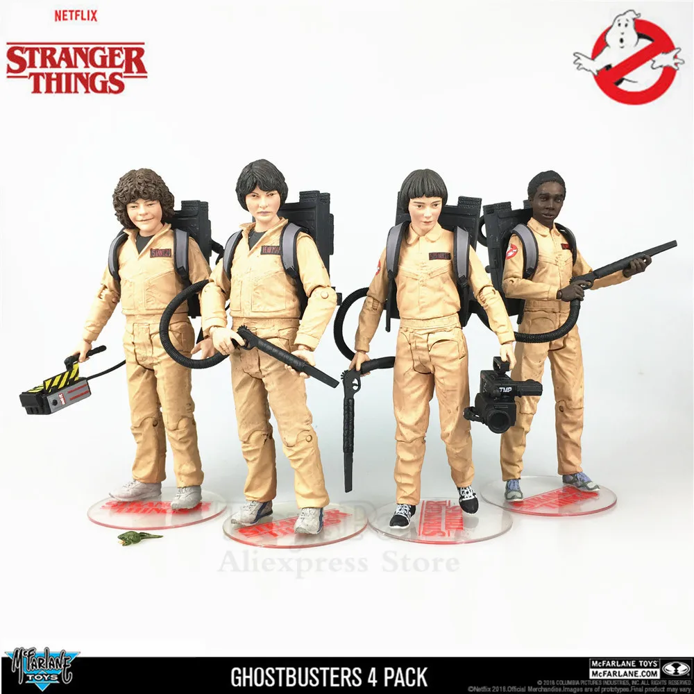 

Stranger Things GHOSTBUSTERS Will Mike Dustin Lucas 4-P 7" Action Figure Mcfarlane Movie TV Netflix Statue Toy Doll Collectible