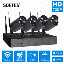 SDETER 4CH Wireless Security Camera System NVR Kit P2P 720P Outdoor IP Video CCTV Camera Night Vision Wifi Surveillance System