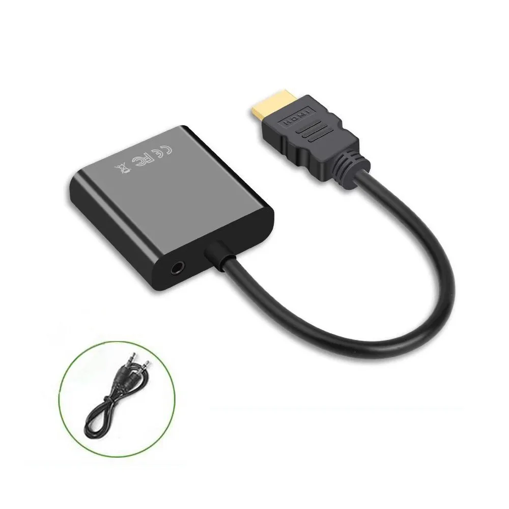 Адаптер HDMI в VGA конвертер Папа мама 1080P цифровой аналоговый видео 3 5 мм