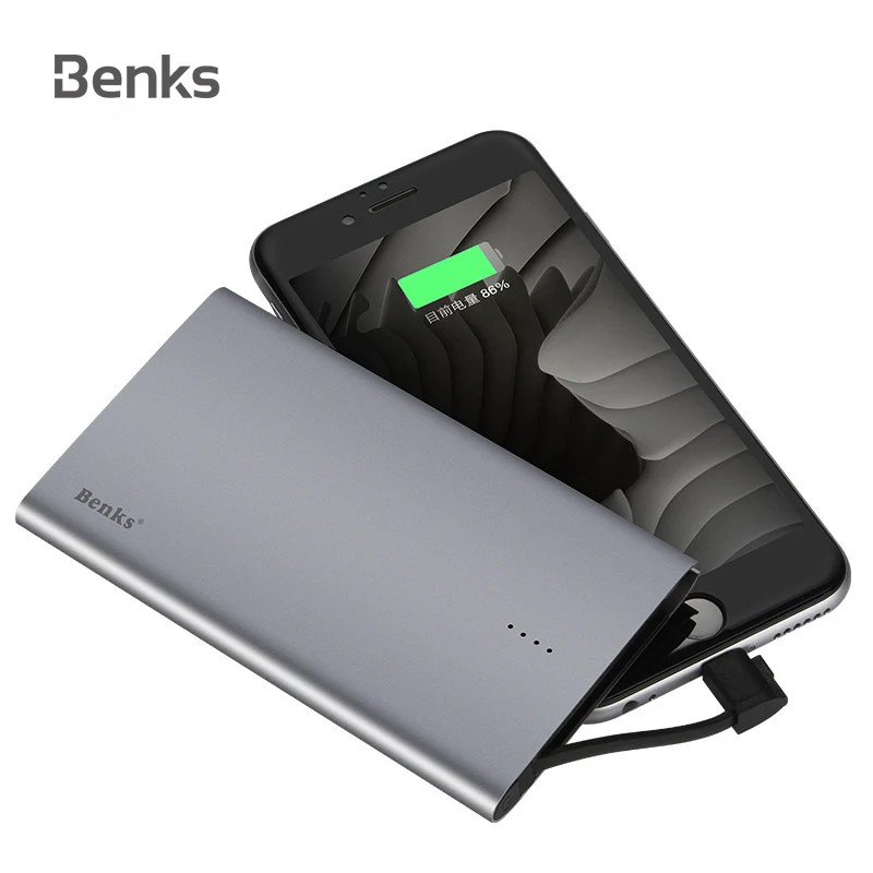 Benks power Bank ультра тонкий портативный внешний аккумулятор 4000 мАч Зарядное
