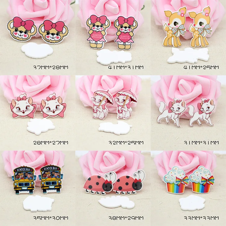 

10PCS/LOT Cartoon Mix Resin Charms Cat Charm For Rubber Band Hair Pin Brooch Decoration