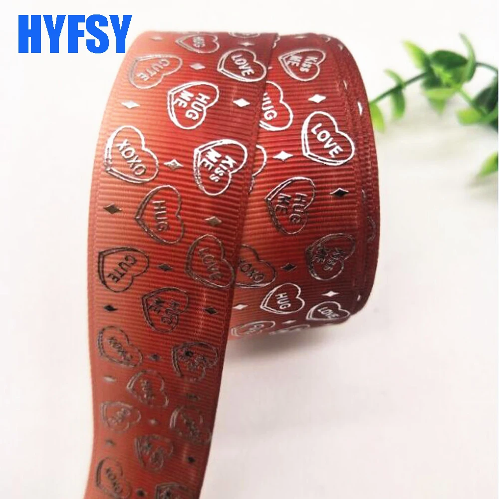 Серебряная лента с сердечком hyfsy10078 1 ཕ мм 10 ярдов рукоделие Подарочная упаковка